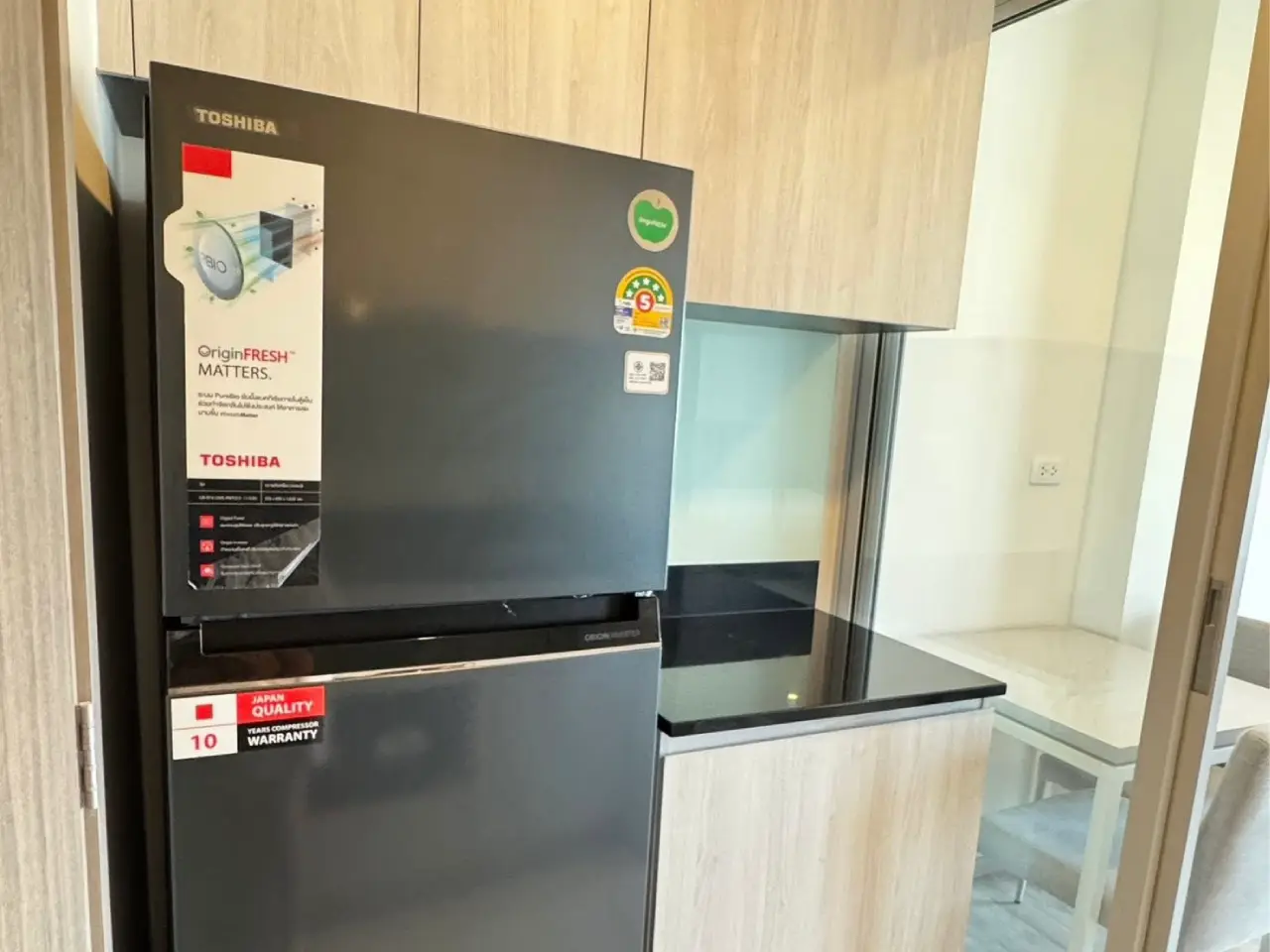 ปล่อยเช่า Niche Mono Ramkhamhaeng ตึกA ชั้น15 ขนาด32.06 ตร.ม. วิวดี - ตู้เย็น