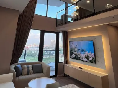 ห้องรับแขกชั้นล่าง - Landmark @MRTA Station ตึกB ชั้น8 ขนาด63 ตร.ม. ห้องตกแต่งสวย