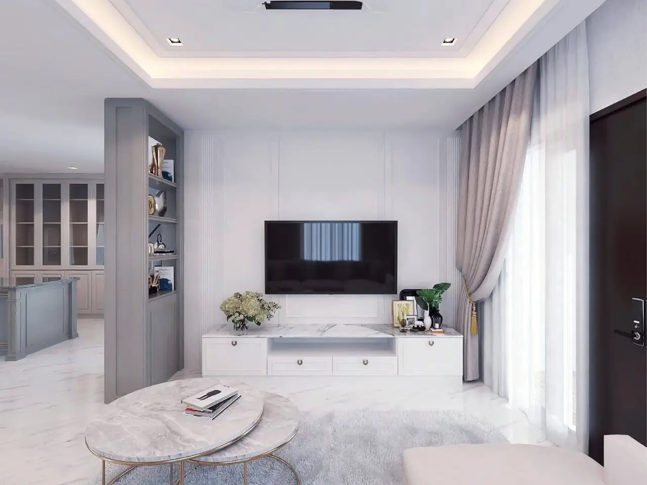 ปล่อยเช่า Nantawan Ramintra-Paholyothin50 ขนาด70.5 ตร.ว. ที่จอดรถ2 คัน - ห้องรับแขก